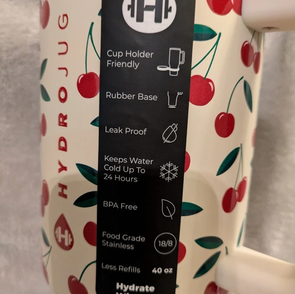 HydroJug Cherries Limited Series SOLD OUT 40oz Traveler - Picture 5 of 7